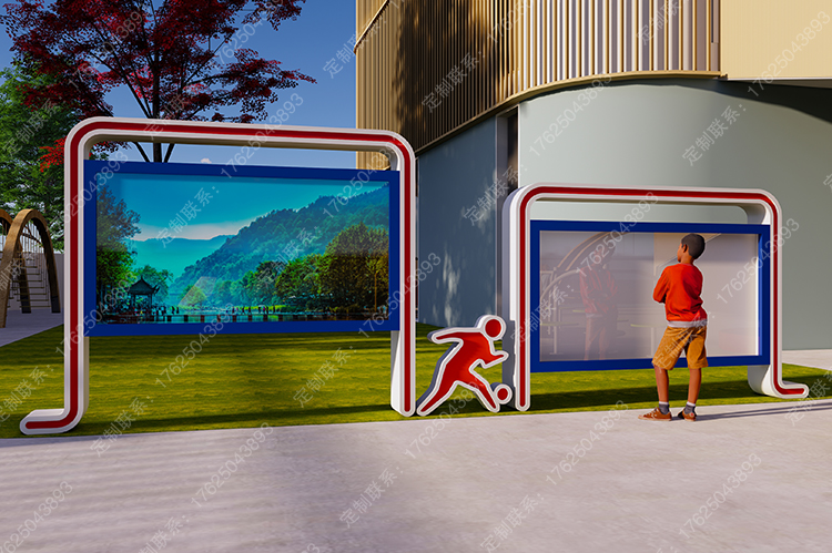 學校卡通運動宣傳欄長廊